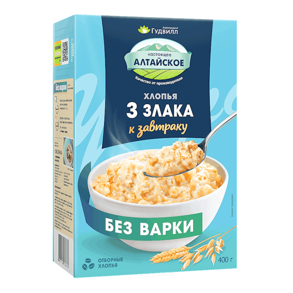 Хлопья для завтрака 3 зерна – 14,11 унции (400 г)